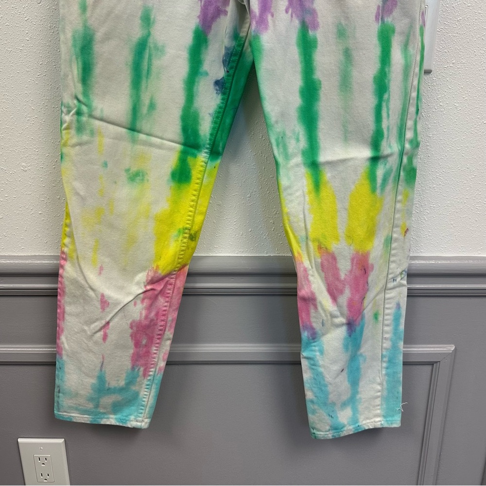 Y2K High Rise 100% Cotton Wrangler Tie-Dye Mom Jeans (1052) - Picture 7 of 12